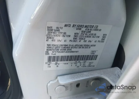 2013 Ford F-250 Lariat из США, поврежденный, VIN 1FT7W2BT2DEB84141